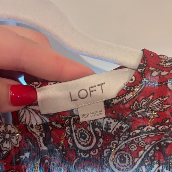 NWOT LOFT Boho Shimmer Mini Dress Size XS Petite - Picture 6 of 8